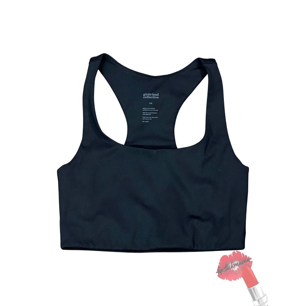 Girlfriend Collective Sports Bra Women‎ XS Black Stretch Athleisure Workout Gear